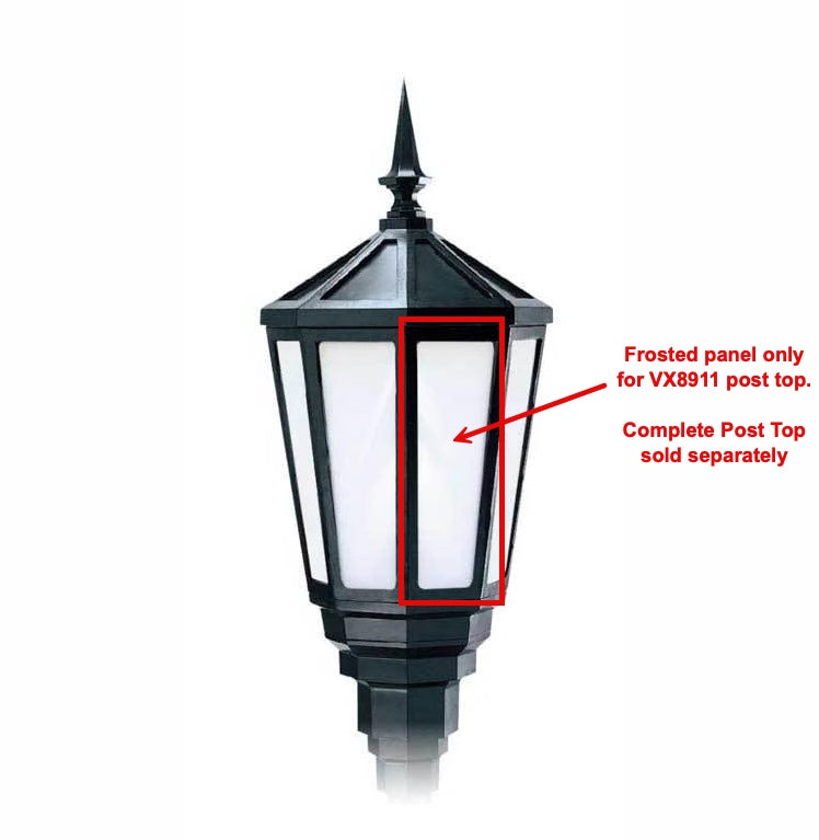 Frosted Single Panel only For Hadco VX8911 New London Post Top - DISCONTINUED