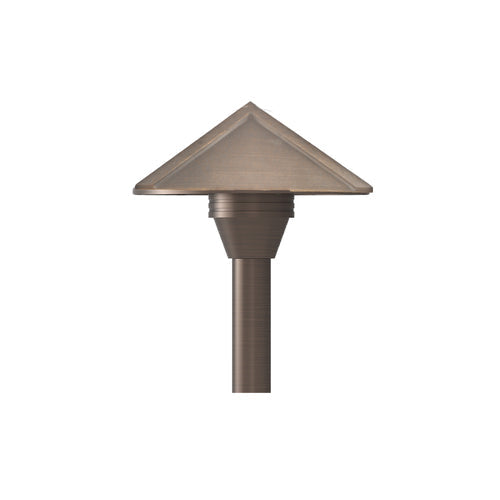 Lite the Nite Path Light Brass 6 Inch Pyramid 3.6W 12/24V AC/DC Dimmable LED 18 Inch Stem - Seginus Lighting