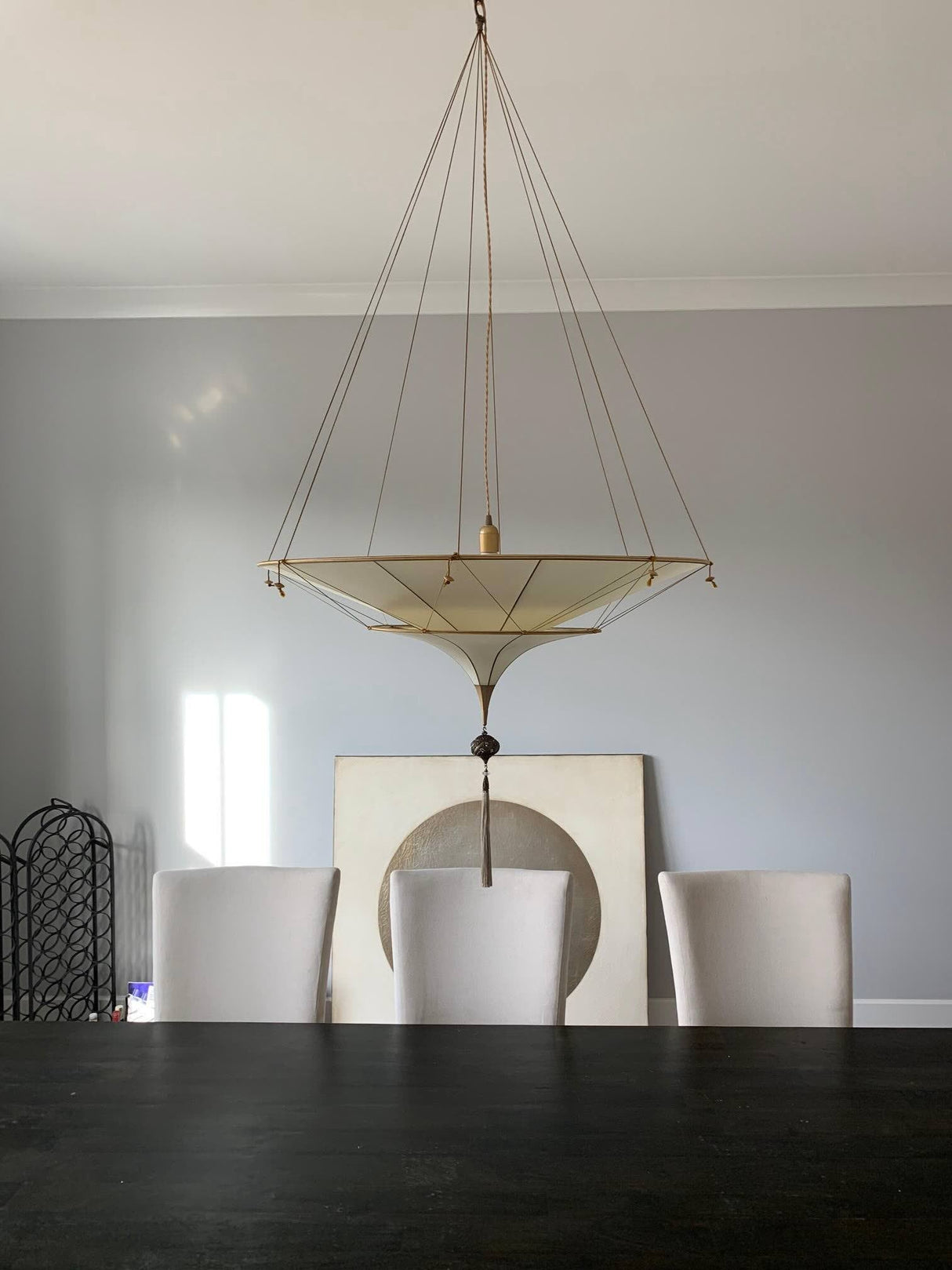 Fortuny 086-SH-3 Scheherazade 2 Tiers in Plain Silk Suspended - 33-7/8" - Seginus Lighting