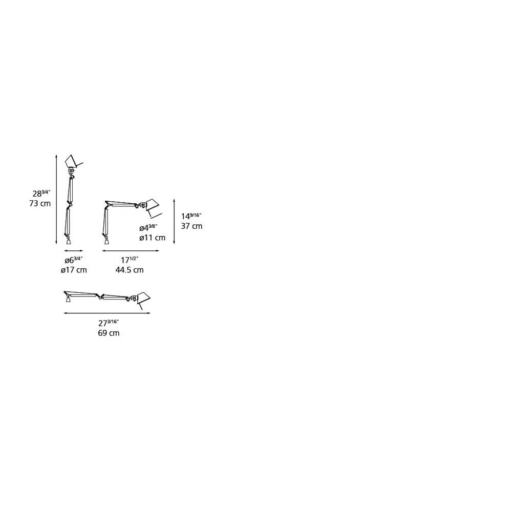 Artemide A001008 Tolomeo Classic Body INC 100W E26 Aluminum Additional Image 1
