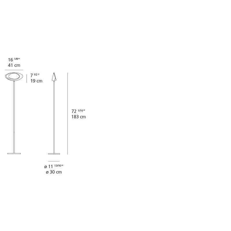 Artemide 1180 Cabildo 29W LED White Dimmable Floor Light - Seginus Lighting