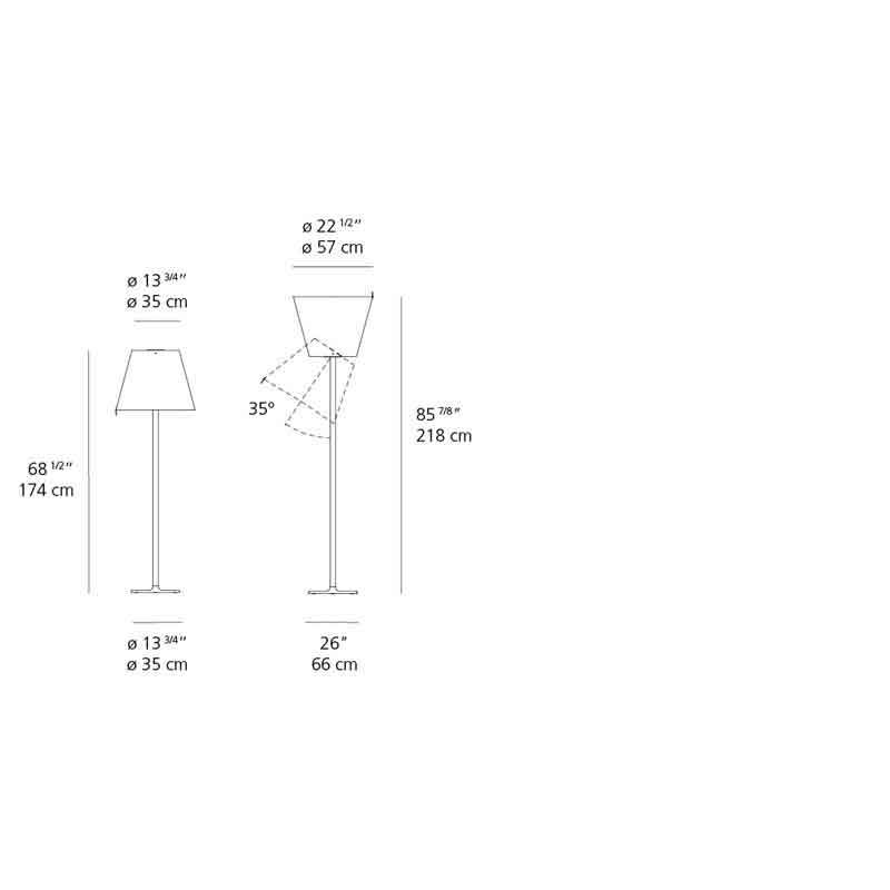 Artemide 05770 Melampo Max 2X150W E26 Mega Floor Light - Seginus Lighting