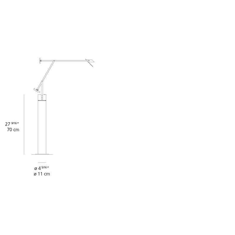 Artemide TIZ011 Tizio 8W LED Black Classic Table Light with Floor Support - Seginus Lighting