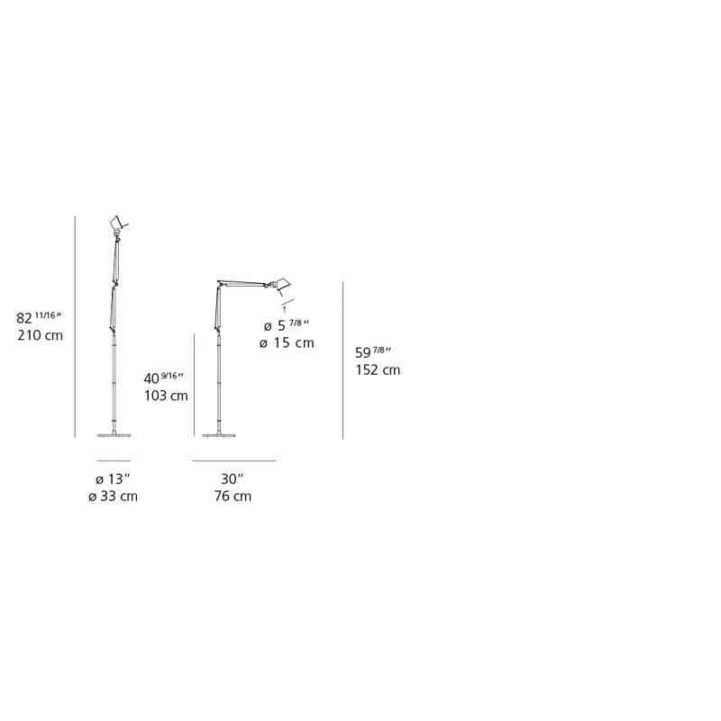 Artemide TOL0117 Tolomeo 10W Mini LED Floor Light - Seginus Lighting