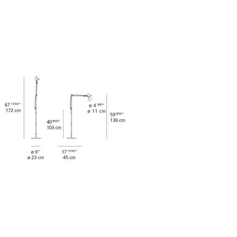 Artemide TOL0126 Tolomeo 8W Micro LED Floor Light - Seginus Lighting
