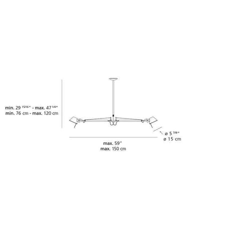 Artemide A036408 Tolomeo Double Suspension Aluminum Light - Seginus Lighting