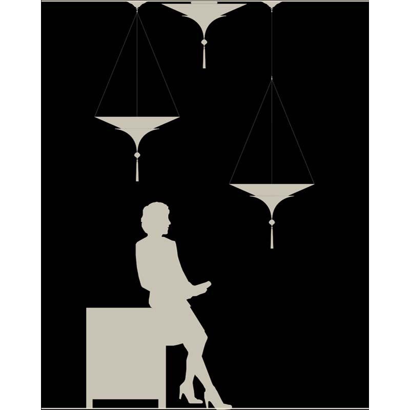 Fortuny 086-SH-3 Scheherazade 2 Tiers in Plain Silk Suspended - 33-7/8" - Seginus Lighting