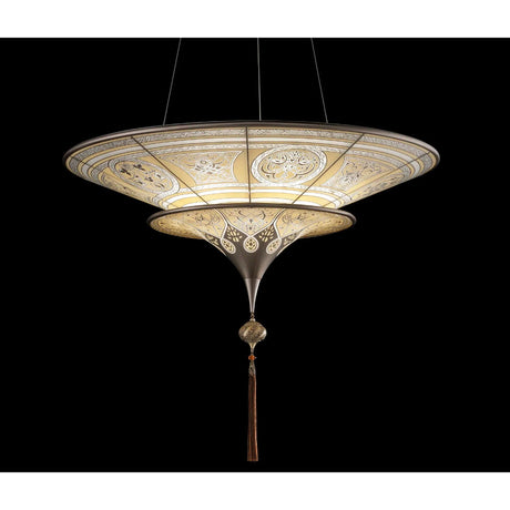 Fortuny G080SH-1 BG Scheherazade 2 Tiers Geometric Glass Lamp Ceiling