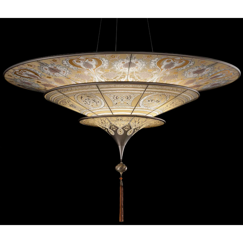 Fortuny G120SH-1 BG Scheherazade 3 Tiers Geometric Glass Lamp Ceiling