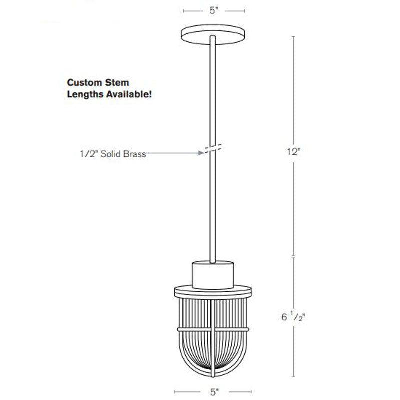 SPJ Lighting SPJ-NS-PM5-ST Nautical Pendant Mount 10W LED 120V