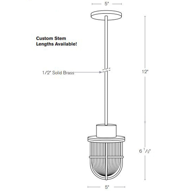 SPJ Lighting SPJ-NS-PM5-ST Nautical Pendant Mount 8W LED RGBW