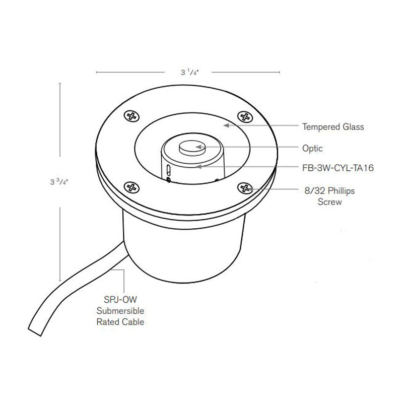 SPJ Lighting SPJ13-14FM-1W 1W LED Brass Underwater Light