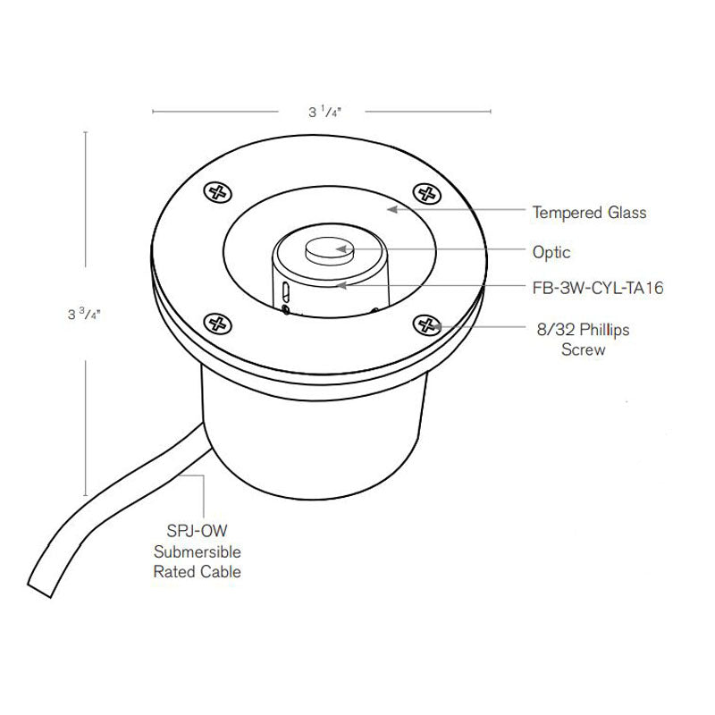 SPJ Lighting SPJ13-14FM-3W 3W LED Brass Underwater Light