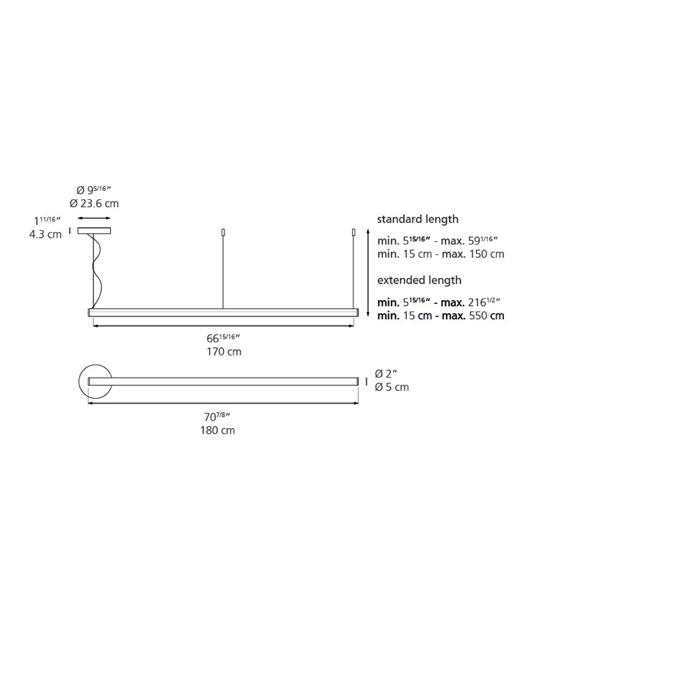 Artemide 12008A Alphabet 120 LED Dimmable White Suspension Light