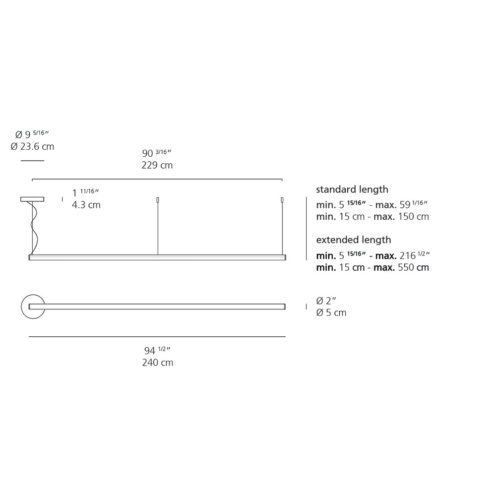 Artemide 12008A Alphabet 120 LED Dimmable White Suspension Light