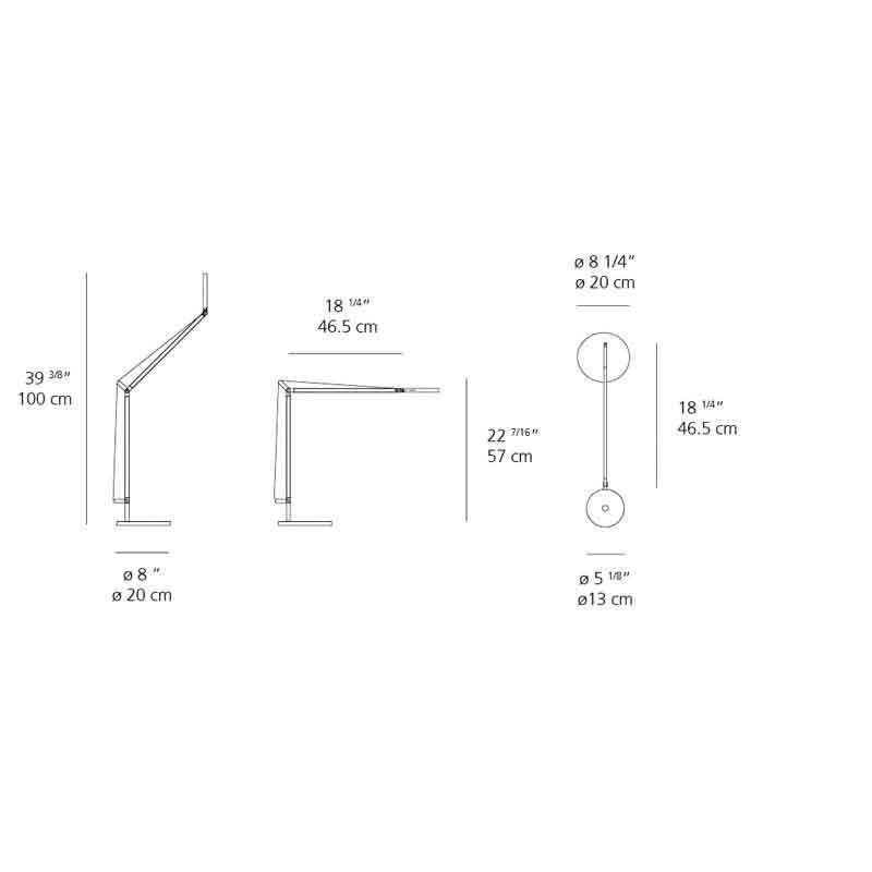 Artemide DEM10-B Demetra 9.2W LED Dimmable Table Light with Base - Seginus Lighting