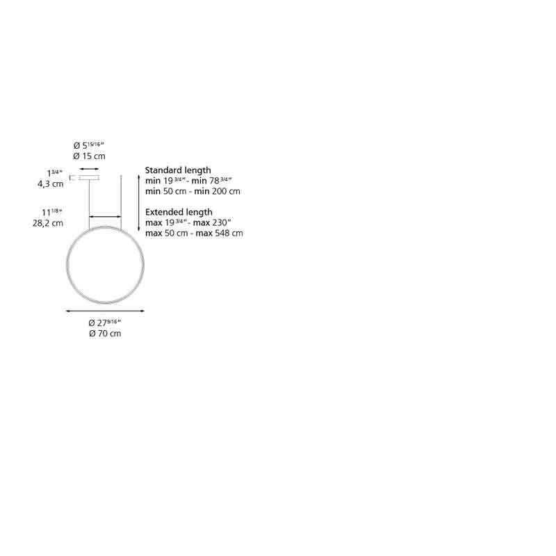 Artemide 199 Discovery LED 2-Wire Dimmable Aluminum Vertical Suspension Light - Seginus Lighting