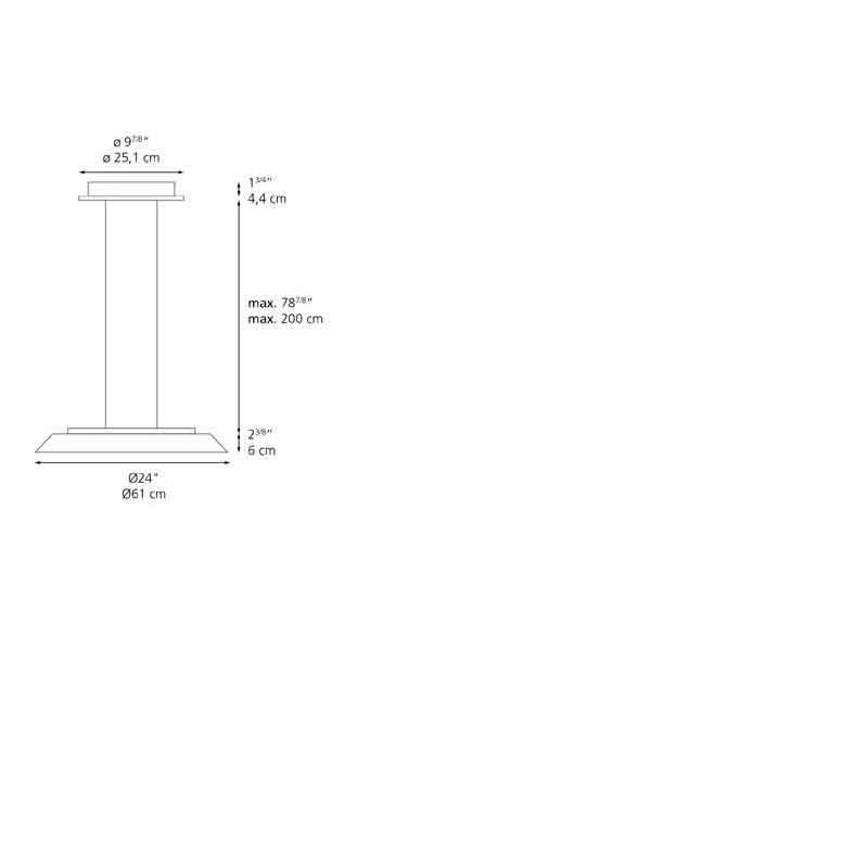 Artemide 0242 Febe 30W LED 2-Wire Dimmable Suspension Light - Seginus Lighting