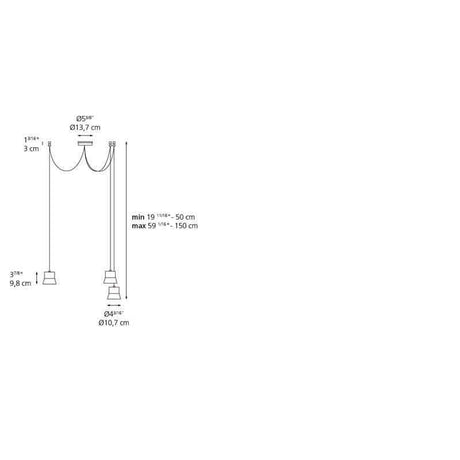 Artemide 02320 Gio 2-Wire Dimmable Suspension Cluster LED Light 120V - Seginus Lighting