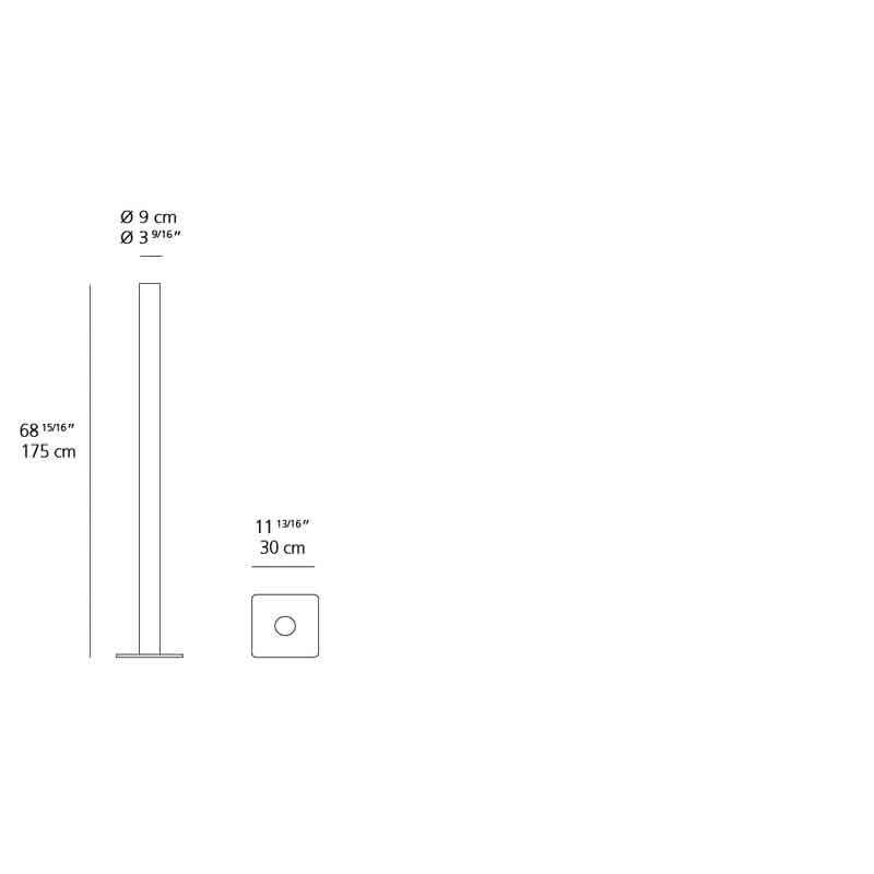 Artemide 1640 Ilio 45W LED Floor Light 120V - Seginus Lighting