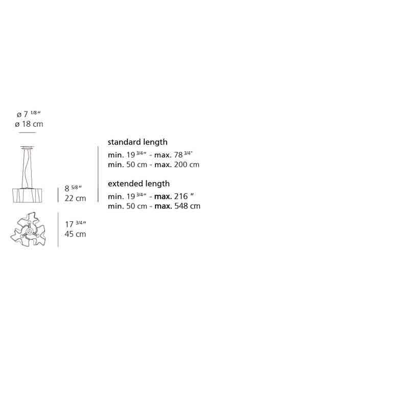 Artemide 06980 Logico Triple Nested Max 100W E26 Mini Suspension Light 120V - Seginus Lighting