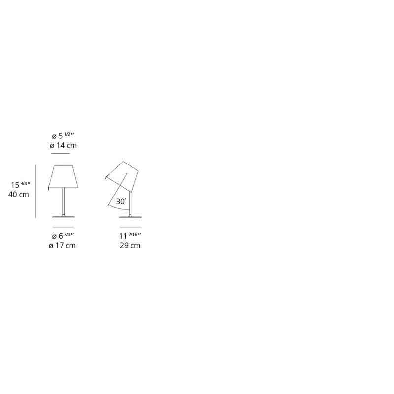 Artemide 07100 Melampo Max 60W E12 Mini Table Light - Seginus Lighting