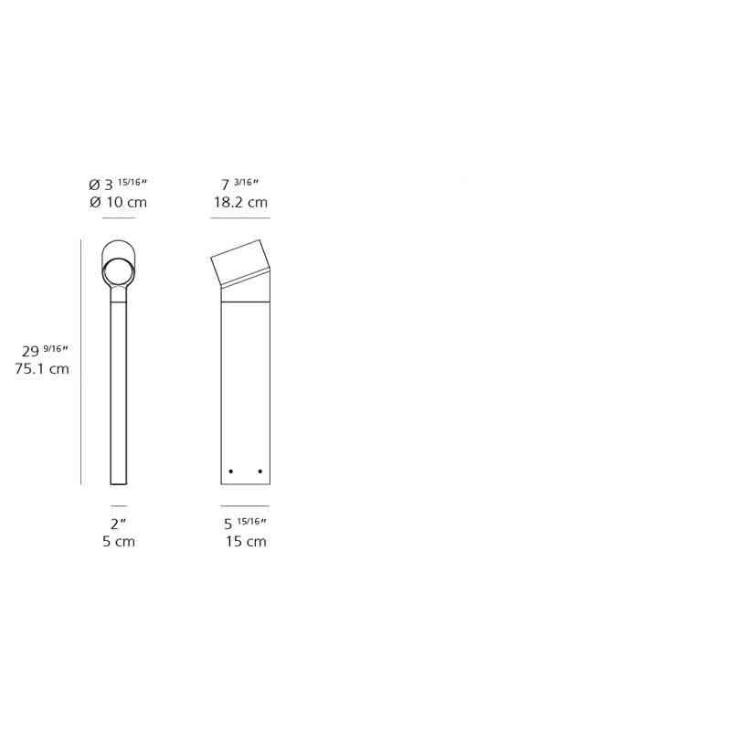 Artemide T086 Oblique 20W LED 2-Wire Dimmable Outdoor Floor Light - Seginus Lighting