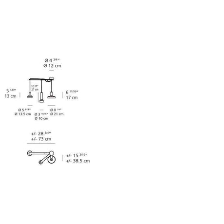 Artemide DDST01004178 Stab Light Triple Max 10W GU10 Multicolor Suspension Light - Seginus Lighting