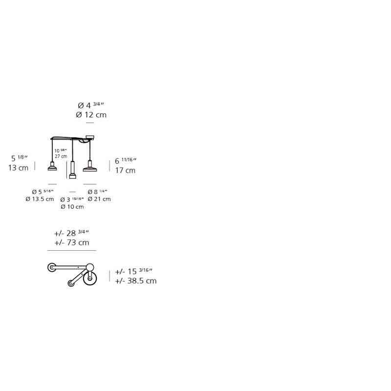 Artemide DDST010041 Stab Light Triple Max 10W GU10 Suspension Light - Seginus Lighting