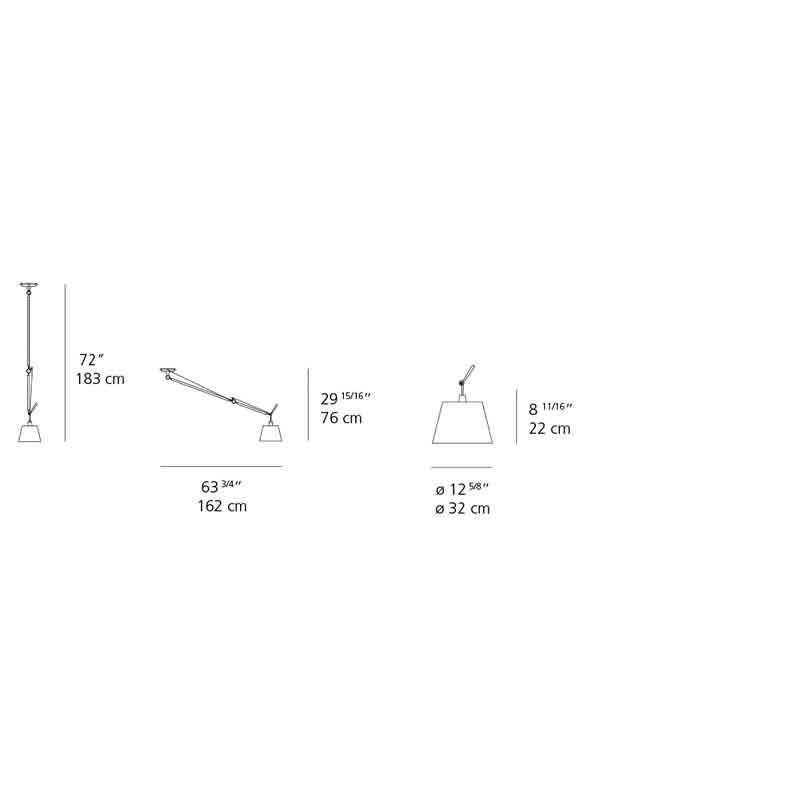 Artemide TOL10100WOC Tolomeo Max 100W Off-Center Suspension Light - Seginus Lighting