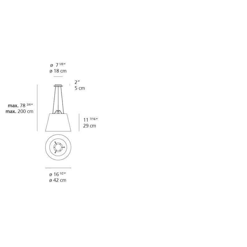 Artemide TLM100 Tolomeo Max 150W E26 Aluminum Mega Suspension Light - Seginus Lighting