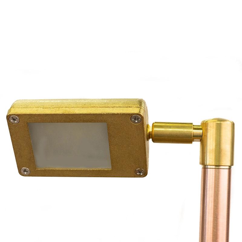 CopperMoon Lighting CM.205 Brass Rectangular Wash Light with Swivel Head and Copper Stem With Stake