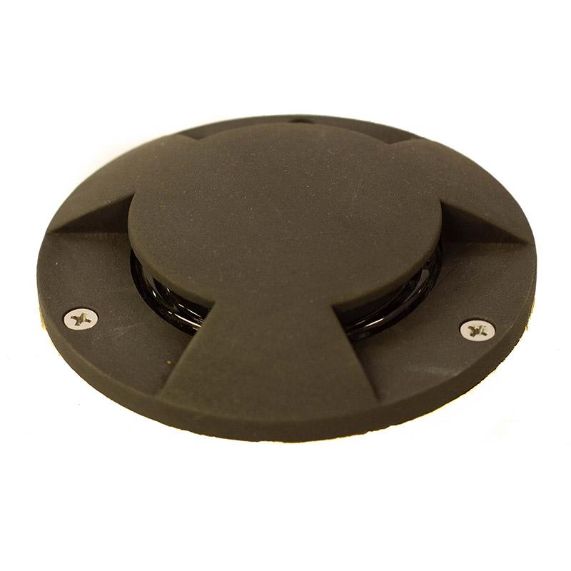 CopperMoon Lighting CM.391 Brass Well Light 3 Port Holes, Low Profile Top