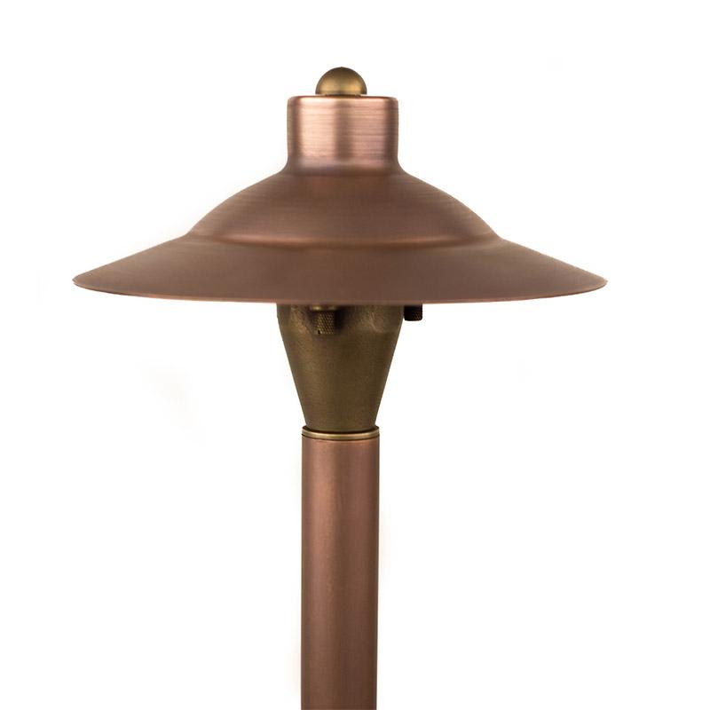 CopperMoon Lighting CM.730-20CG Copper 9Inch Commercial Grade Path Light Top, 18 Inch Copper Stem With Stake