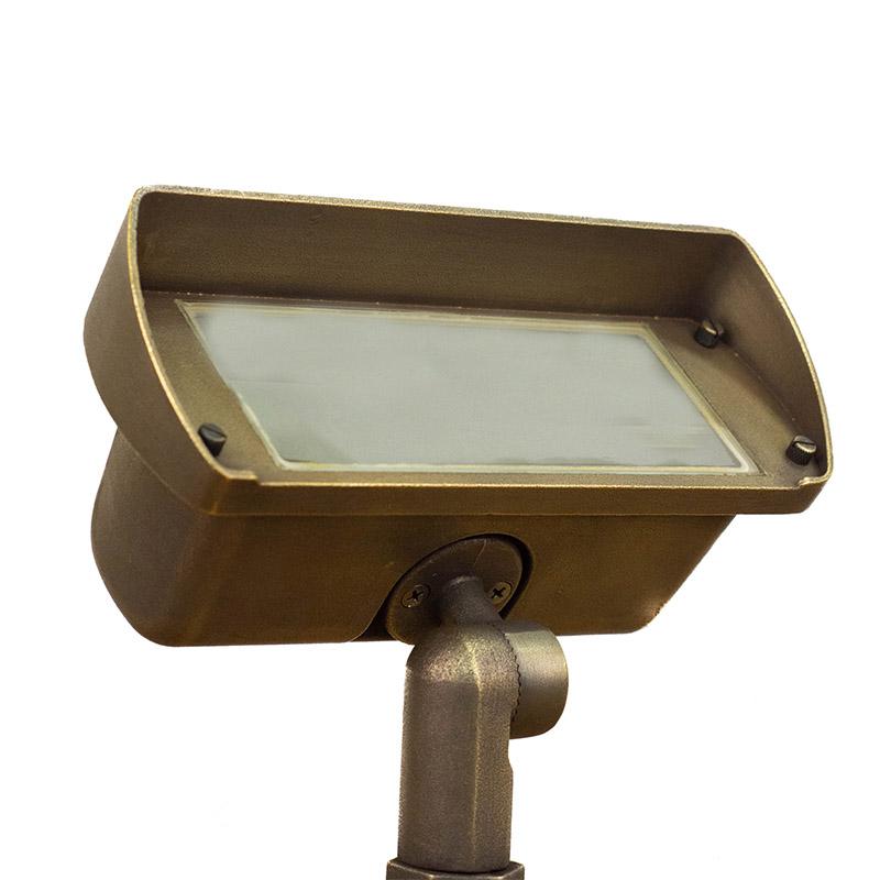CopperMoon Lighting CM.885 Brass Double Wash Light Frosted or Clear Glass - 2 XMR-16 With Stake