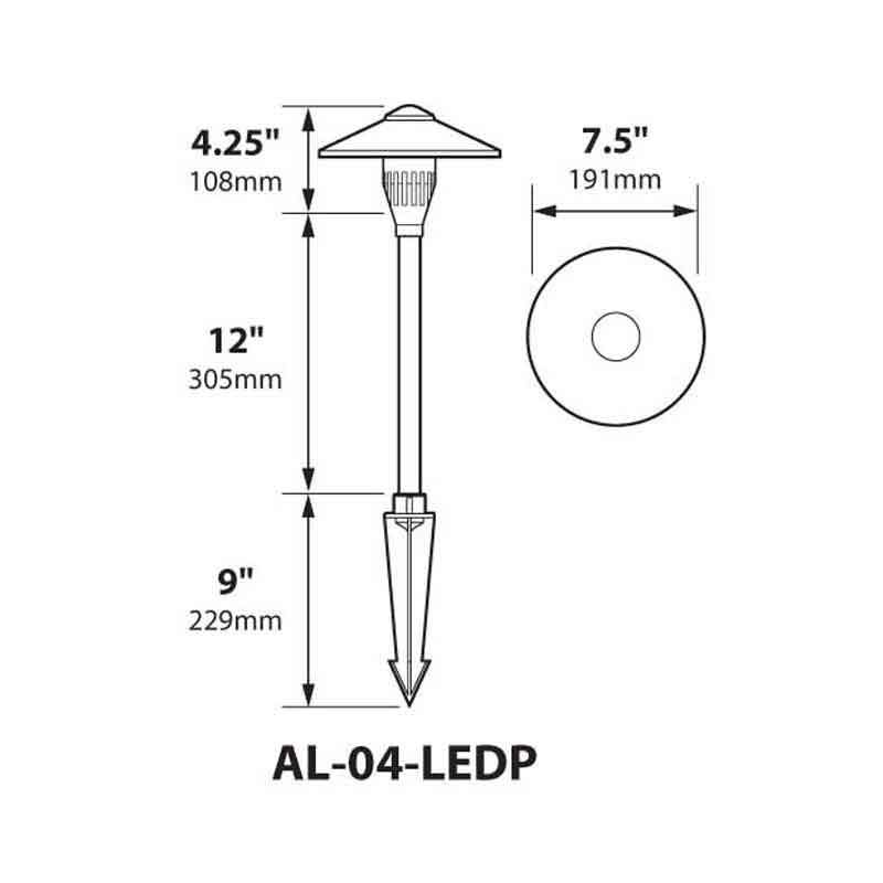 Focus Industries AL-04 4W LED China Hat Area Lights