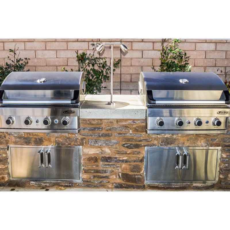 Focus Industries BQ-TCD01 2X 7W LED Commercial Deck Mount Series Barbecue Light with Twin Heads