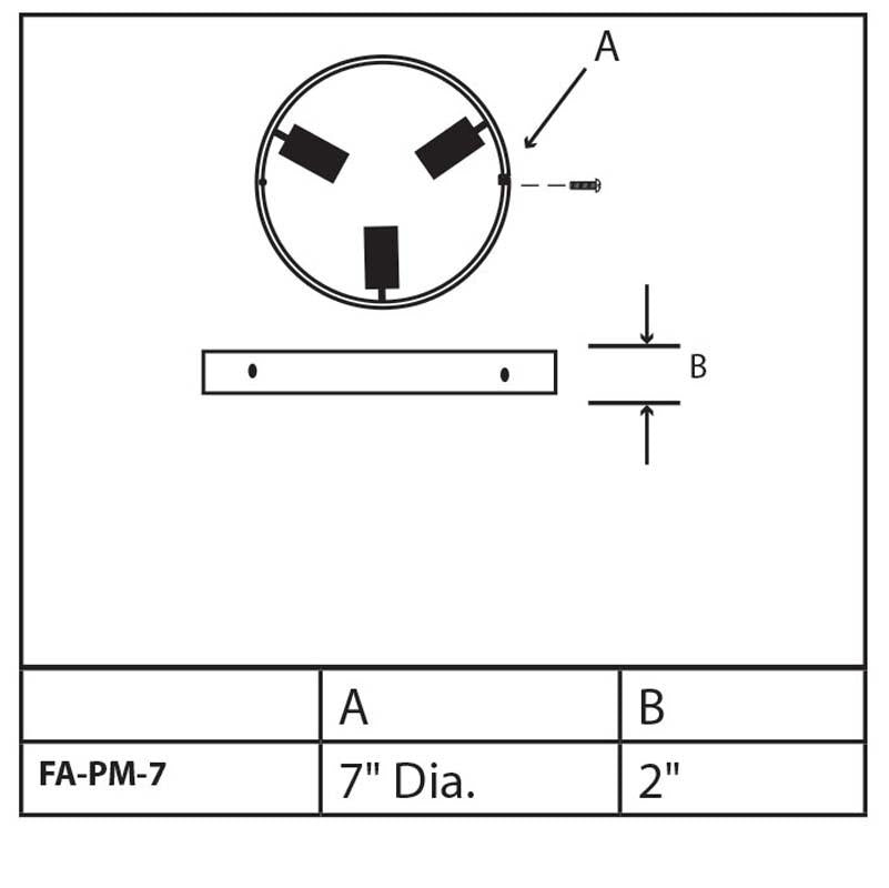 Focus Industries FA-PM 7" Pole Ring with 2 Fixture Hubs