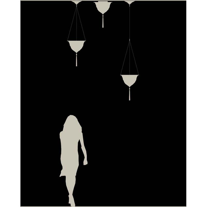 Fortuny 037-SK-1 Samarkanda Decorated Silk Suspended - 14-3/8" Diameter - Seginus Lighting