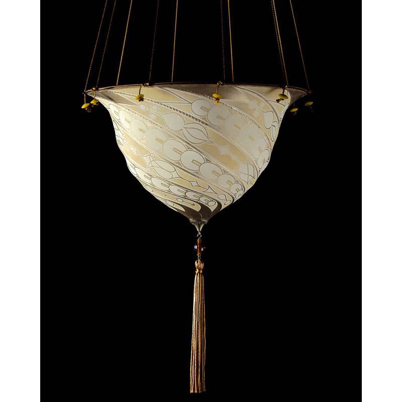 Fortuny 037-SK-1 Samarkanda Decorated Silk Suspended - 14-3/8" Diameter - Seginus Lighting