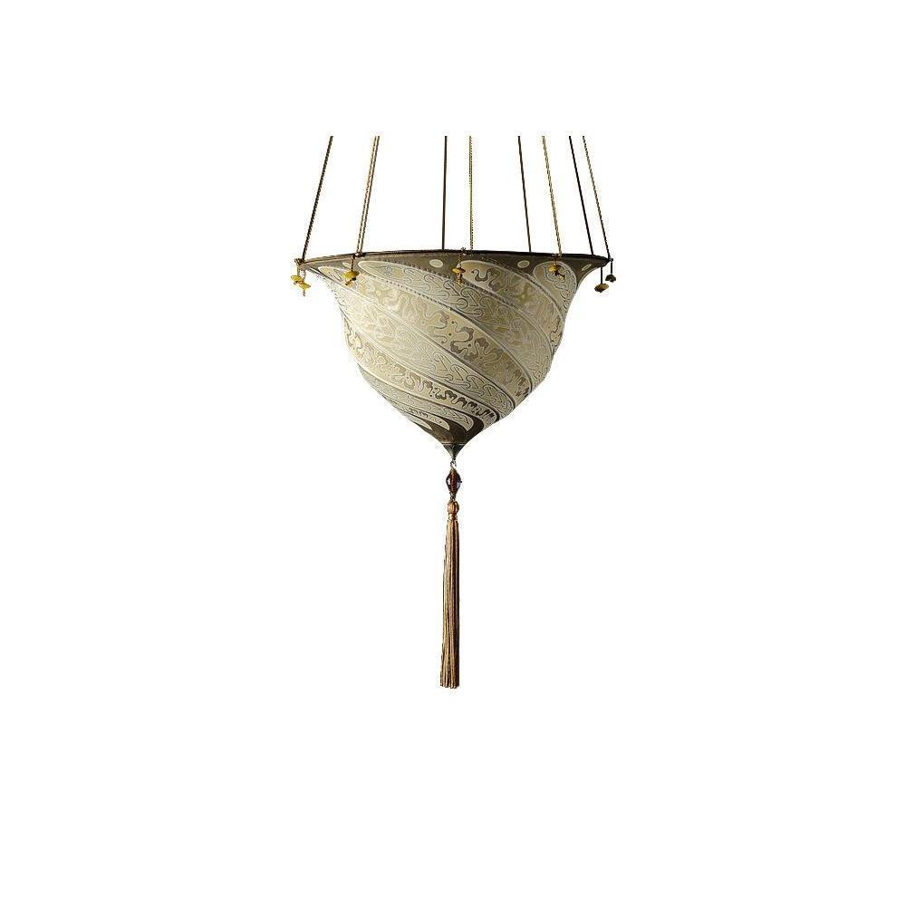Fortuny 037-SK-1 Samarkanda Decorated Silk Suspended - 14-3/8" Diameter - Seginus Lighting