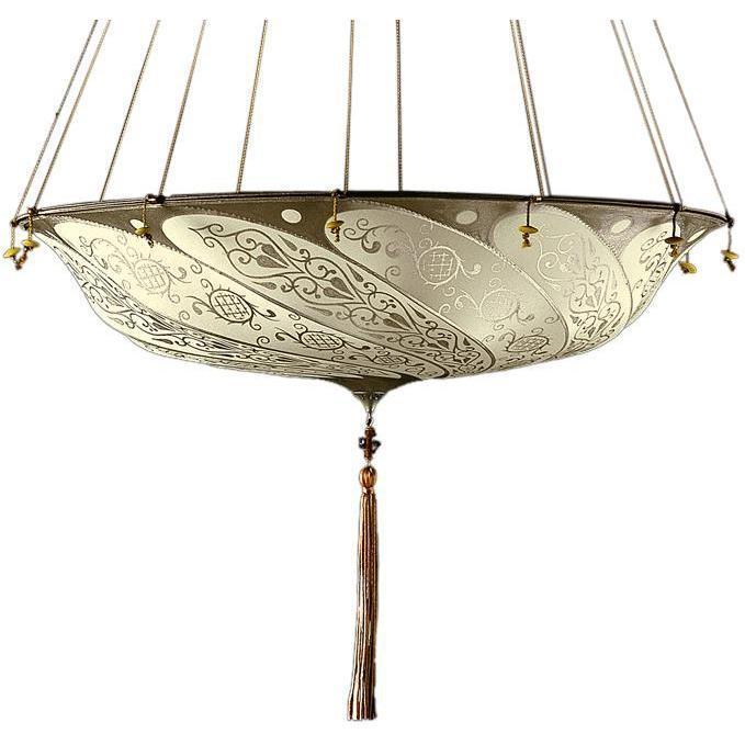 Fortuny 050-SA-1 Small Scudo Saraceno Decorated Silk Suspended Classic - 19-3/4"