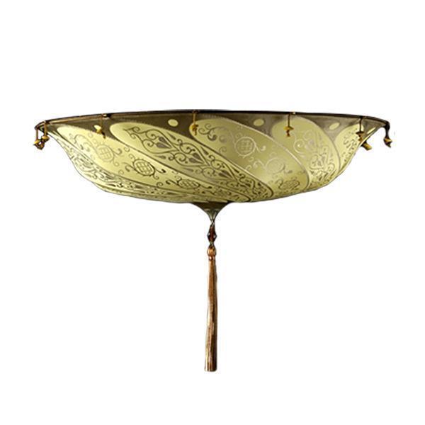 Fortuny 050-SA-2 Small Scudo Saraceno Decorated Silk Flush Mounted Classic - 19-3/4"