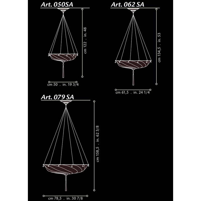 Fortuny 062-SA-1 Medium Scudo Saraceno Suspended Decorated Silk Classic - 24-1/84"