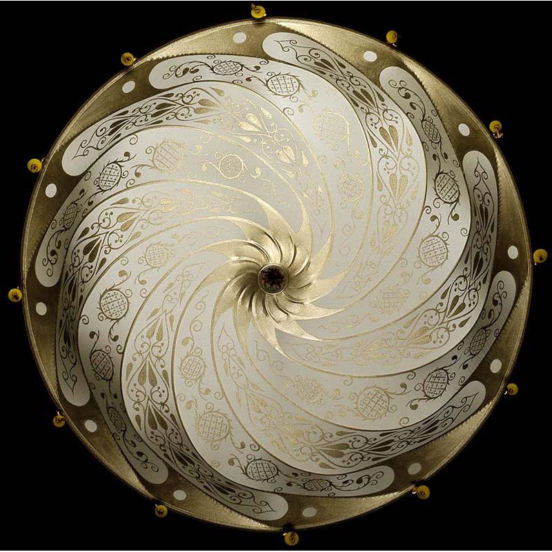 Fortuny 062-SA-1 Medium Scudo Saraceno Suspended Decorated Silk Classic - 24-1/84" - Seginus Lighting