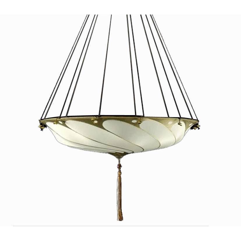 Fortuny 062-SA-3 Medium Scudo Saraceno Plain Silk Suspended - 24-1/4" - Seginus Lighting