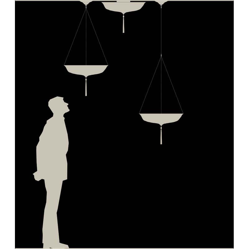 Fortuny 079-SA-1 Large Scudo Saraceno Decorated Silk Suspended Classic - 30-7/8" - Seginus Lighting