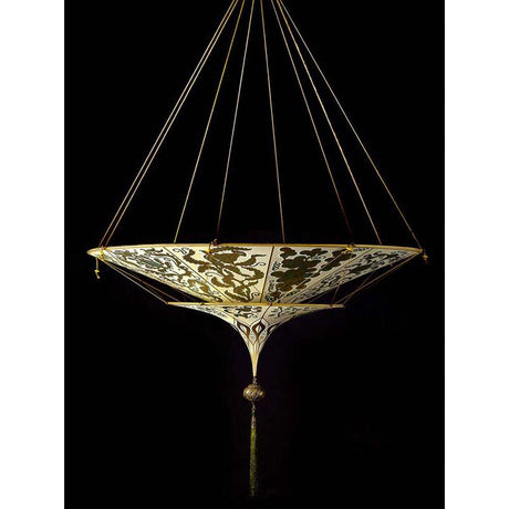 Fortuny 086-SH-1 Scheherazade 2 Tiers in Decorated Silk Suspended - 33-7/8"