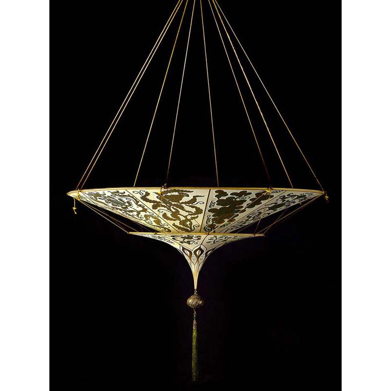 Fortuny 086-SH-1 Scheherazade 2 Tiers in Decorated Silk Suspended - 33-7/8" - Seginus Lighting