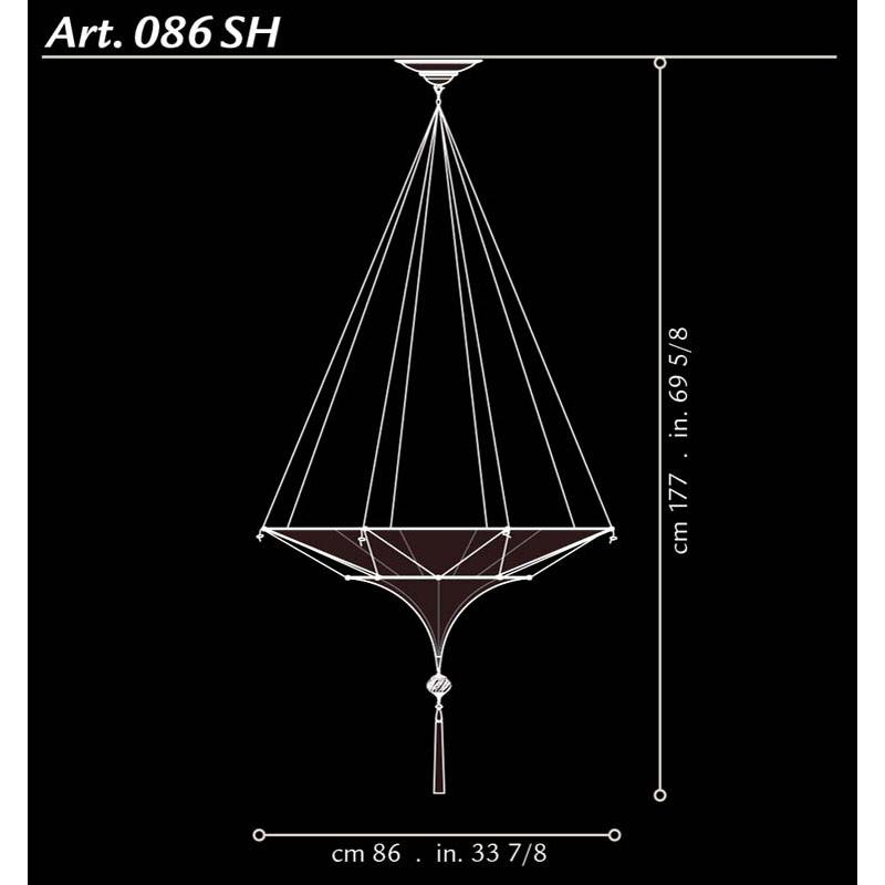 Fortuny 086-SH-1 Scheherazade 2 Tiers in Decorated Silk Suspended - 33-7/8" - Seginus Lighting